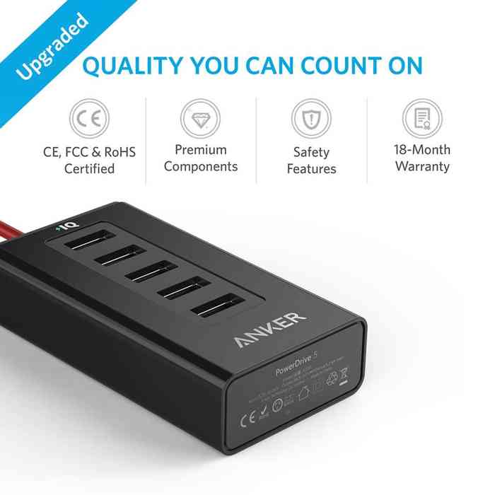 Anker PowerDrive 5 Five Port USB Car Charger